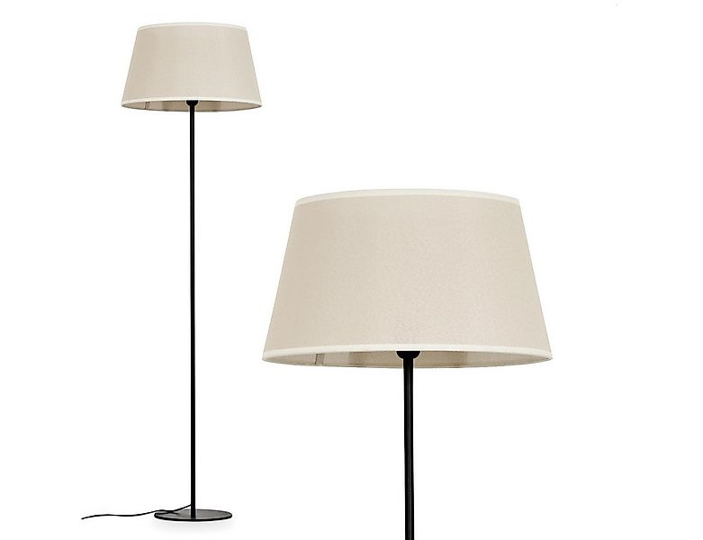 hofstein Stehlampe Stehlampe aus Metall/Stoff in Schwarz/Beige/Weiß, ohne L günstig online kaufen