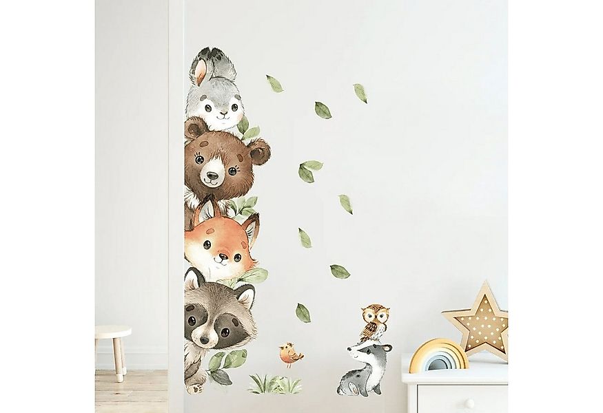 Montegoni Wandsticker Kinder Tier Wandaufkleber Dekoration (gestapelten sit günstig online kaufen