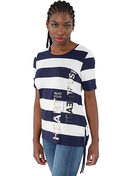 Estefania for woman Rundhalsshirt 194-1202, gestreift und mit Strassbesatz günstig online kaufen