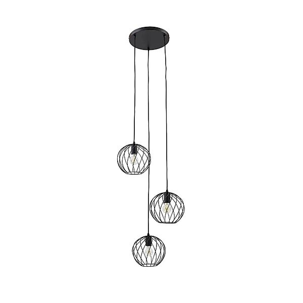 Lindby Pendelleuchte Danika 10030661 Modern in Schwarz aus Metall 3-flammig günstig online kaufen