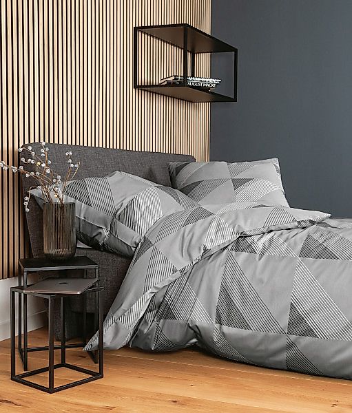 Janine Janine Mako-Satin Bettwäsche J. D. 87065 grau Größe:  200x200 cm + 2 günstig online kaufen