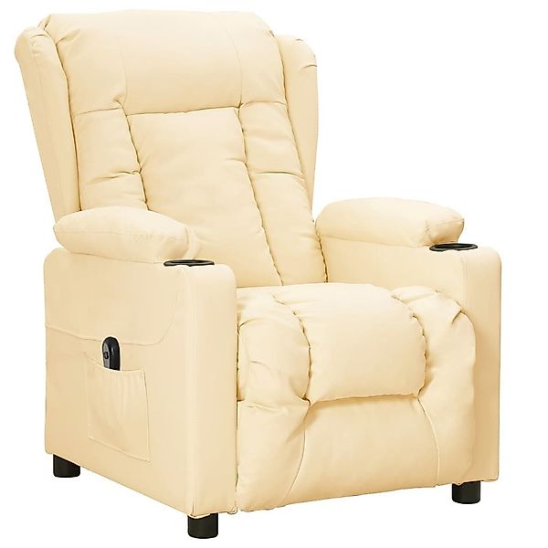vidaXL Sessel Relaxsessel Elektrisch Creme Kunstleder günstig online kaufen