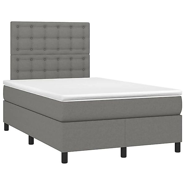 vidaXL Boxspringbett mit Matratze & LED Dunkelgrau 120x200 cm Stoff 3135182 günstig online kaufen
