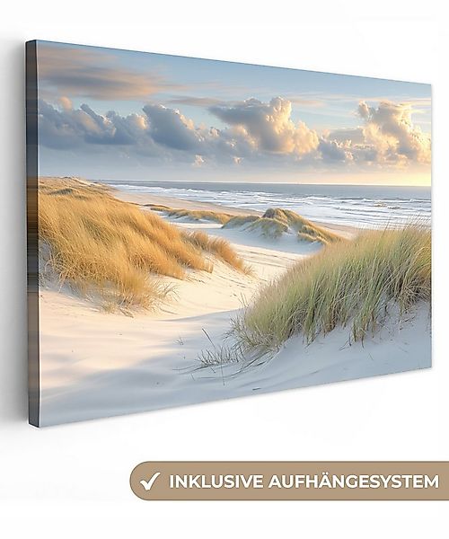 OneMillionCanvasses® Leinwandbild Strand - Dünen - Borstgrasrasen - Wattenm günstig online kaufen