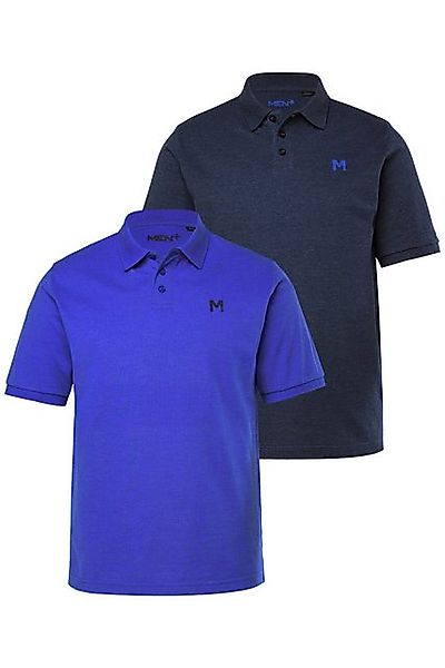 Men Plus Poloshirt Men+ Poloshirts 2er-Pack Basic Piqué Halbarm günstig online kaufen