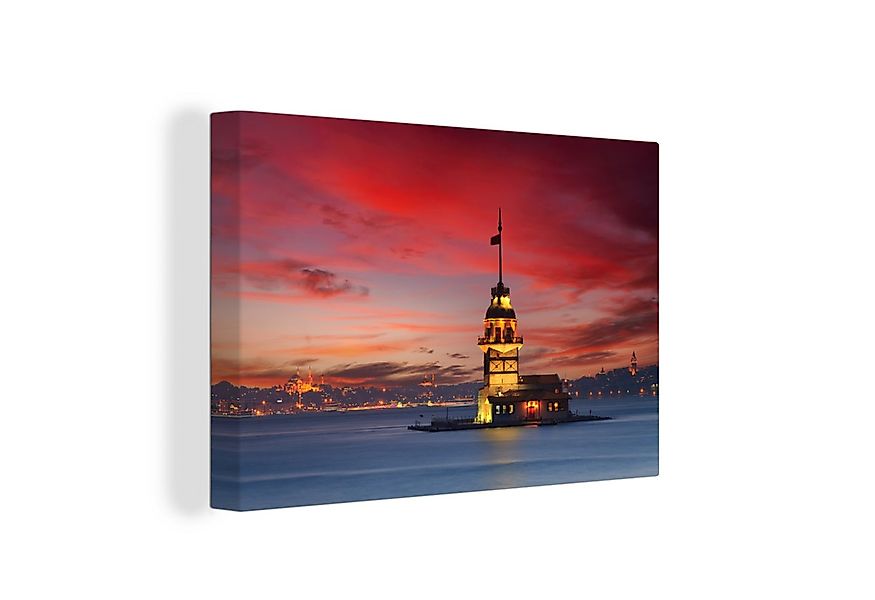 OneMillionCanvasses® Leinwandbild Sonnenuntergang am Maiden's Tower im Bosp günstig online kaufen