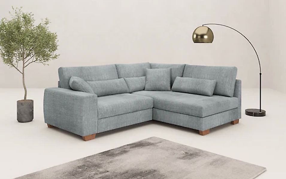 Mr. Couch Ecksofa »Hilla L-Form« Mit Federkern, wahlweise mit Bettfunktion günstig online kaufen