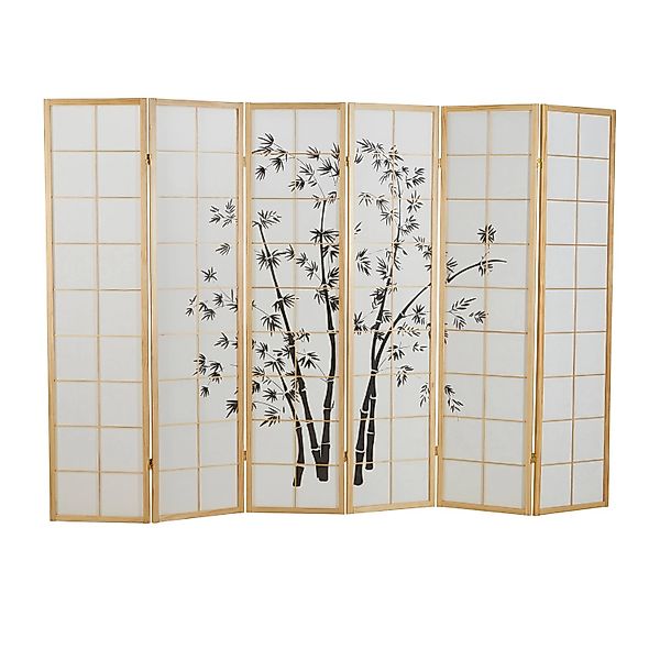 Homestyle4u 6-tlg Paravent in Braun 264x179 cm 394 günstig online kaufen