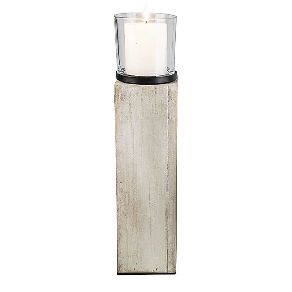 MICA Dekolicht Windlichtsäule braun/klar - ca. günstig online kaufen