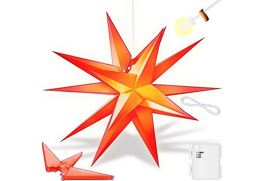KESSER Weihnachtsfigur, Leuchtstern 3D, LED Weihnachtsstern mit Timer Innen günstig online kaufen