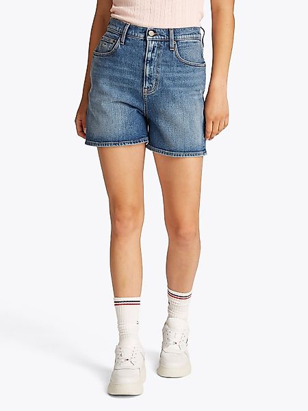 Tommy Jeans Shorts "MOM SHORT BI0134" mit Logo-Badge, in blauer Waschung günstig online kaufen