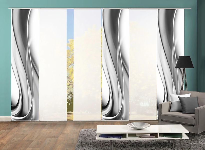 HOME WOHNIDEEN Schiebegardine "ONDAR" Klettband 6 Stk. tlg. HxB: 245x60, in günstig online kaufen