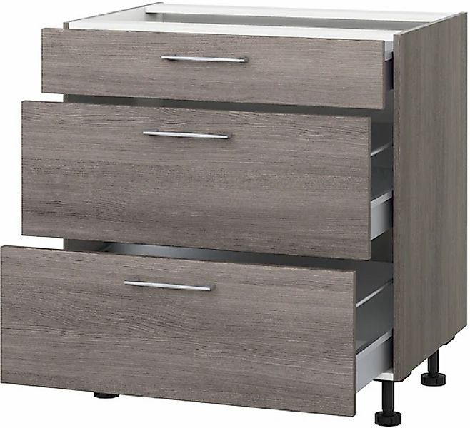 KOCHSTATION Kochfeldumbauschrank "KS-Trea U2AS80-H" mit drei Schubkästen, B günstig online kaufen