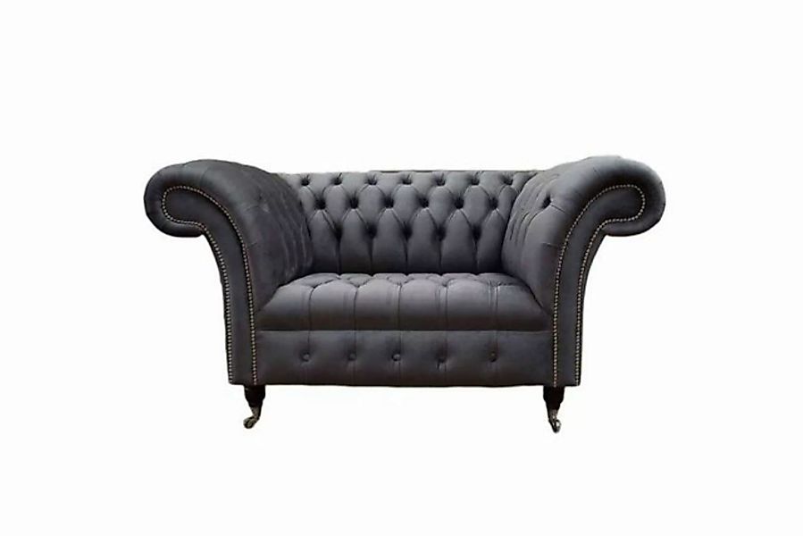 JVmoebel Sofa Graue Chesterfield Design Stoff Couch Sessel 1.5 Sitz Polster günstig online kaufen