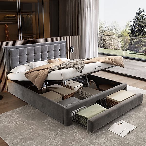 HAUSS SPOLE Polsterbett 180x200cm Hydraulisch Bett günstig online kaufen