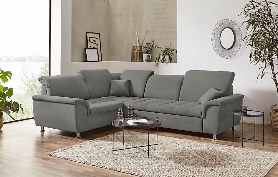 DOMO collection Ecksofa "Franzi, zeitlos und elegant, moderne Sitzheftung, günstig online kaufen