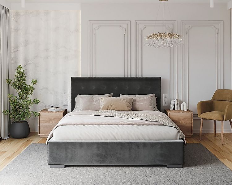 thematys Polsterbett Samt Velours Bett mit Bettkasten & Lattenrost, 120x200 günstig online kaufen