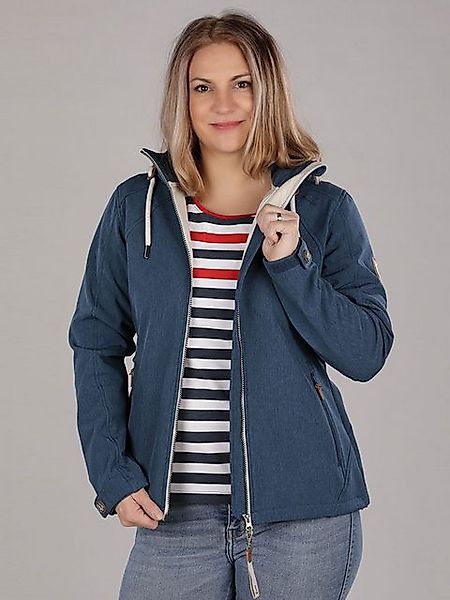 Dry Fashion Softshelljacke Damen Jacke Damp meliert mit Kapuze - atmungsakt günstig online kaufen