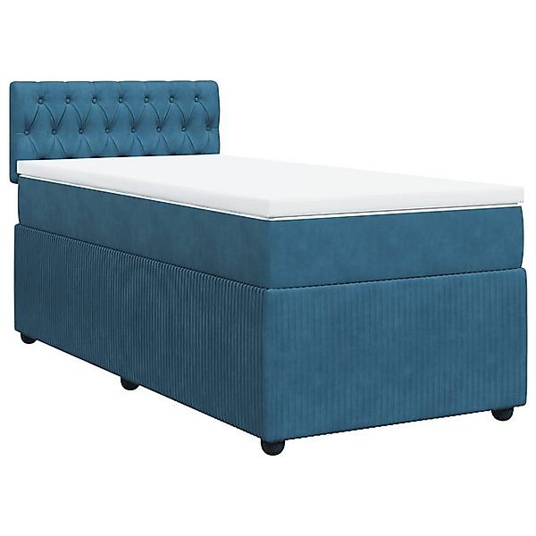 vidaXL Bett Boxspringbett mit Matratze Blau 80x200 cm Samt günstig online kaufen