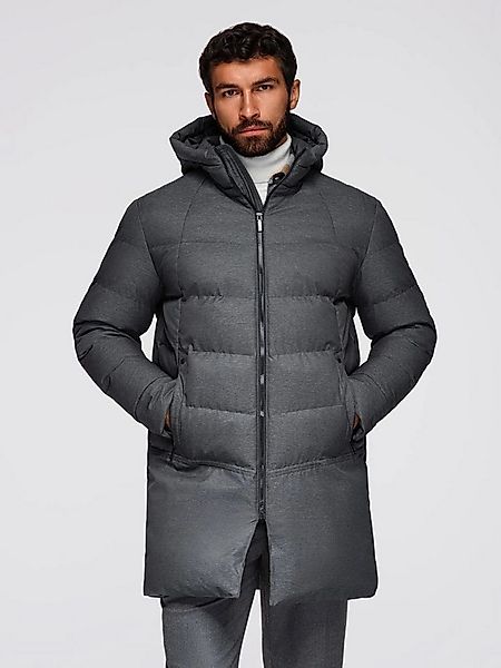 OMBRE Steppmantel Lange, gesteppte Herrenjacke mit Kapuze günstig online kaufen