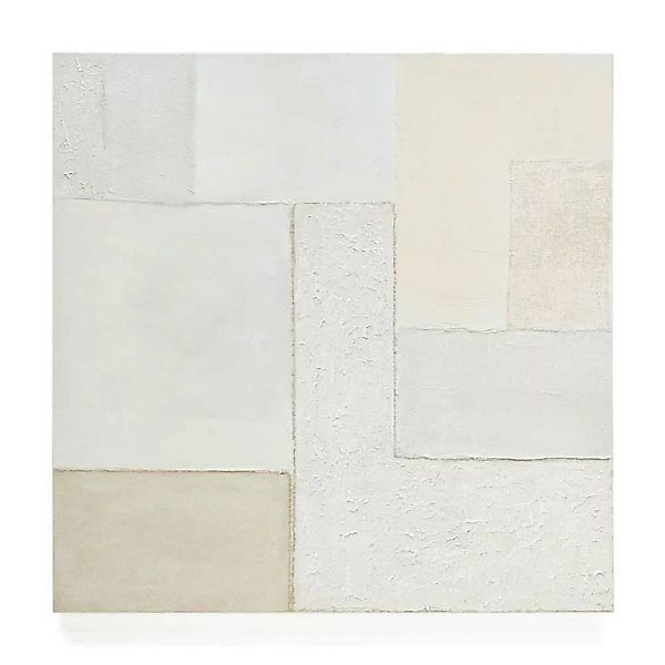 Weißes Leinwandbild mit abstraktem Muster quadratisch 95x95 günstig online kaufen