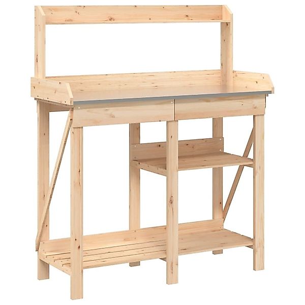 vidaXL Blumenständer Pflanztisch mit Ablagen Massivholz günstig online kaufen