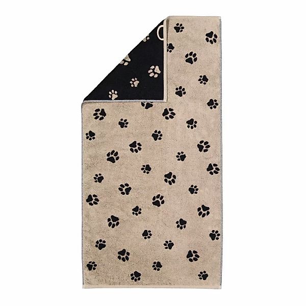 Cawö Handtücher We love Dogs Paws 6247 - Farbe: Schwarz-Beige - 93 - Handtu günstig online kaufen