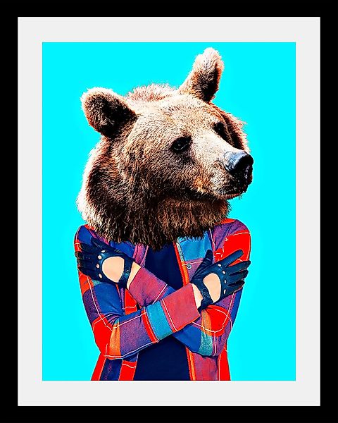 queence Bild "Bär", Tiere-Foto-Bär-Kunst-Art-Humor, HD Premium Poster-Druck günstig online kaufen