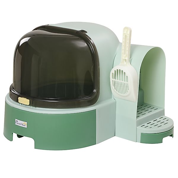 PawHut Katzenhaus Katzentoilette mit 2 herausziehbaren Bodenwannen, Haube & günstig online kaufen