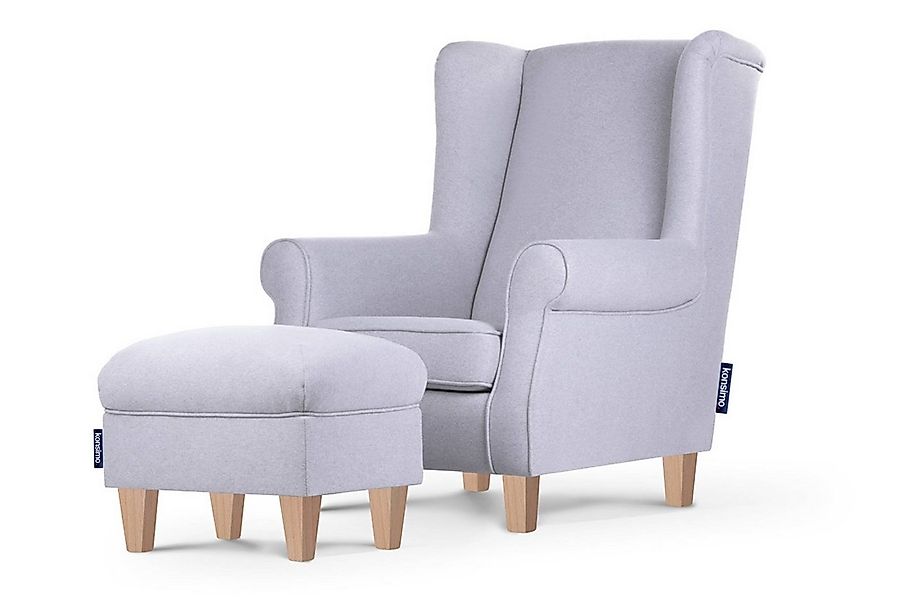 KONSIMO® Ohrensessel MILES Einzelsessel mit Sitzhocker, mit Armlehnen,pfleg günstig online kaufen