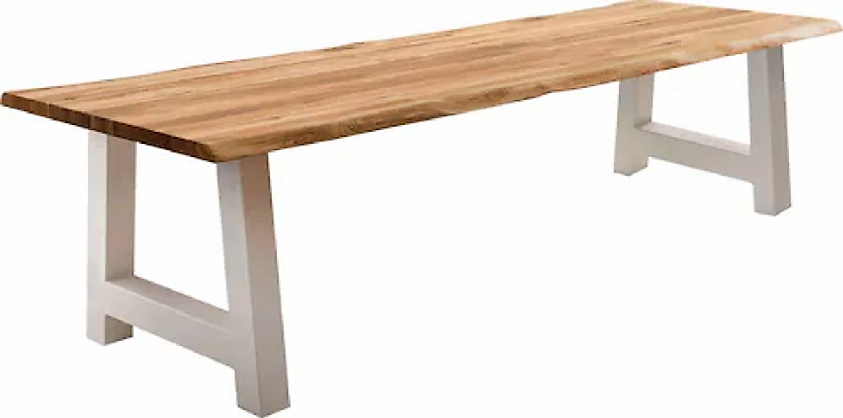 Home affaire Esstisch »Tristan« massive Balkeneiche geölt mit Baumkante, in günstig online kaufen