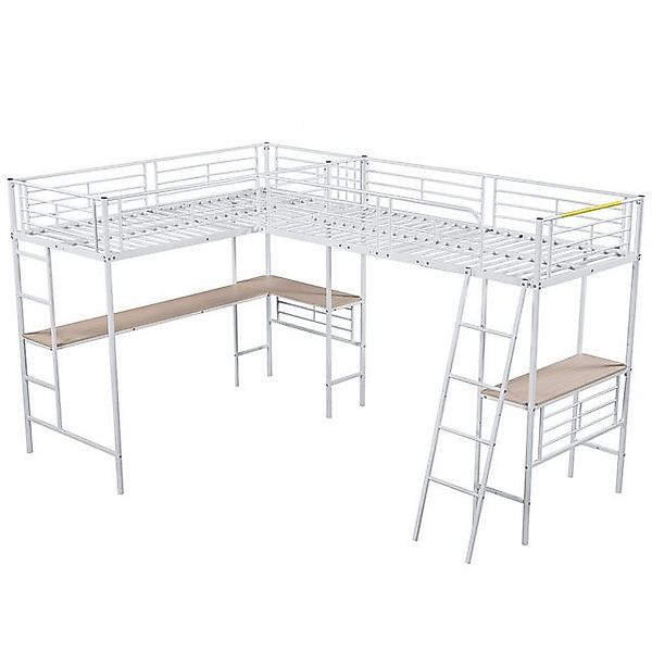 Gotagee Hochbett 90 x 200 cm zwei Etagenbetten Tisch unter dem Bett Jugendb günstig online kaufen
