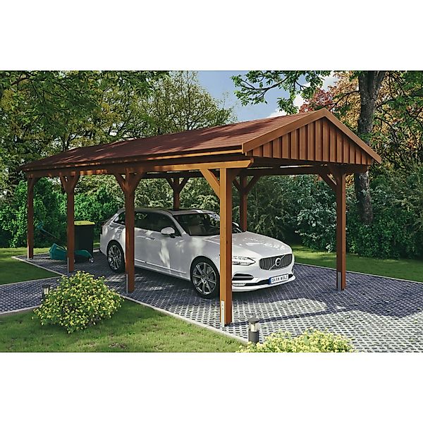 Skanholz Einzelcarport »Fichtelberg« Leimholz, Nordisches Fichtenholz braun günstig online kaufen