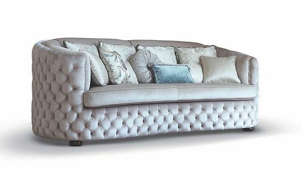 JVmoebel Sofa Dreisitzer Chesterfield Sofa 3 Sitzer Sofas Wohnzimmer Grau S günstig online kaufen