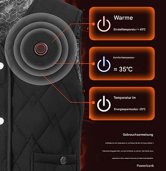 trends for living Funktionsweste Beheizbare Weste 24 Heizzonen 3 Einstellba günstig online kaufen