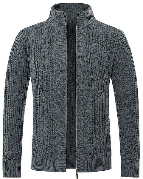 Allthemen Cardigan Herren Strickjacke mit Reißverschluss Grobstrick mit Ste günstig online kaufen