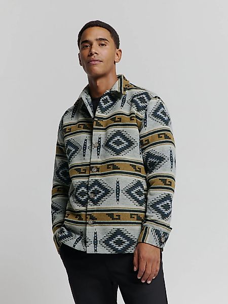 NO EXCESS Langarmhemd "No Excess Überhemd mit Aztekenmuster" günstig online kaufen