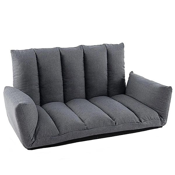 Costway Sofa mit 5-Fach Verstellbarer Rückenlehne & Armlehnen Grau günstig online kaufen