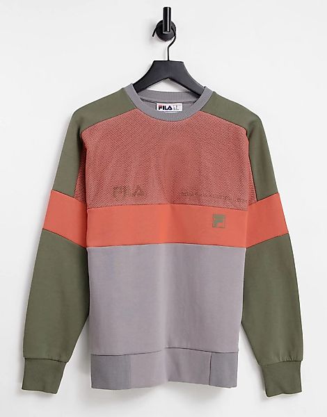 Fila – Sharkbait – Sweatshirt in Grau mit Netzstoffeinsatz im oberen Bereic günstig online kaufen