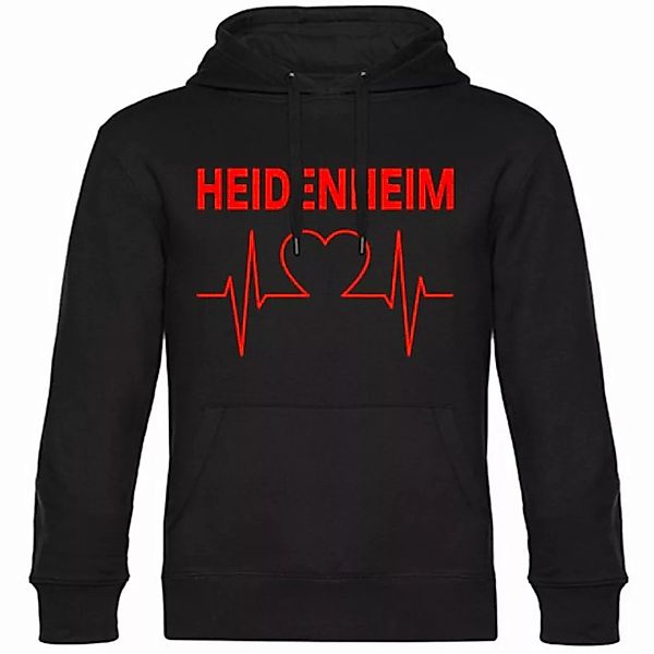 multifanshop Kapuzensweatshirt Heidenheim - Herzschlag - Pullover günstig online kaufen
