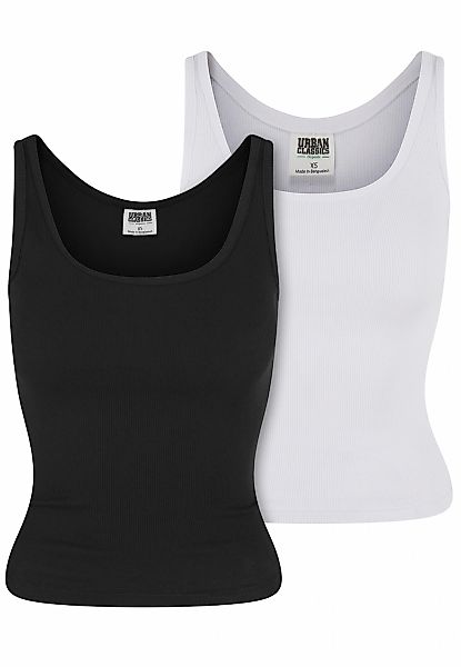 URBAN CLASSICS Tanktop "Urban Classics Ladies Organic Basic Rib Top 2-Pack" günstig online kaufen