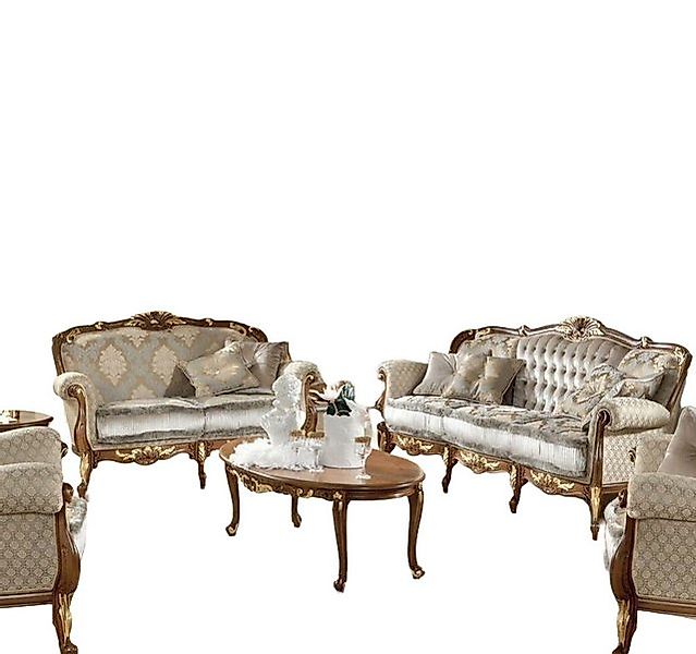 JVmoebel Sofa Klassische Beige Chesterfield Sofagarnitur 3+2 Sitzer Luxus C günstig online kaufen