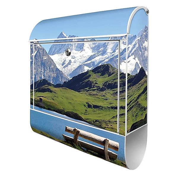 Banjado Design Briefkasten Weiß Pulverbeschichtet 39x47x14cm 2 Schlüssel Mi günstig online kaufen