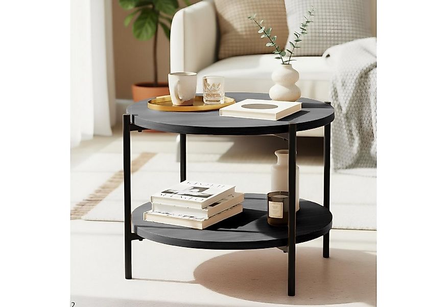 CLP Couchtisch Edduma, Holztisch, pulverbeschichtetes Metall günstig online kaufen