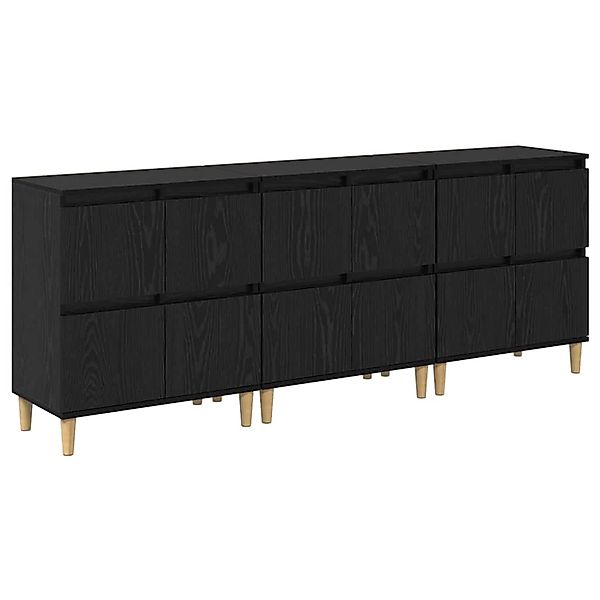 vidaXL Sideboards 3 Stk Schwarz Eichen-Optik 60 x 35 x 70 cm 3415591 günstig online kaufen