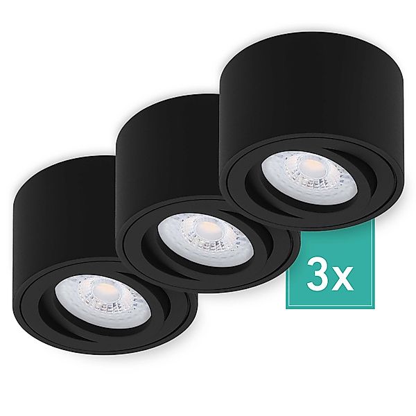 Oktaplex 3er Set Aluminium LED Spot Modern Lile S Schwenkbar inkl. LED-Modu günstig online kaufen