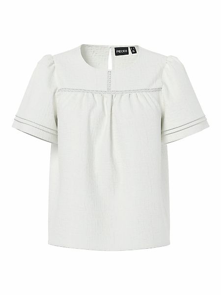 pieces Blusenshirt "PCSIKKA SS TOP WVN NOOS BC" mit Puffärmeln günstig online kaufen