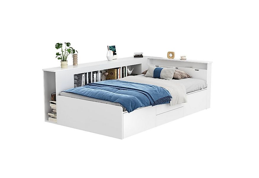 BlingBin Kinderbett Einzelbett, Jugendbett Bettgestell, Multifunktionales S günstig online kaufen