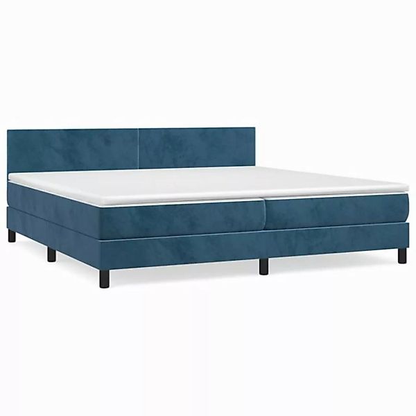 vidaXL Boxspringbett Boxspringbett mit Matratze Dunkelblau 200x200 cm Samt günstig online kaufen