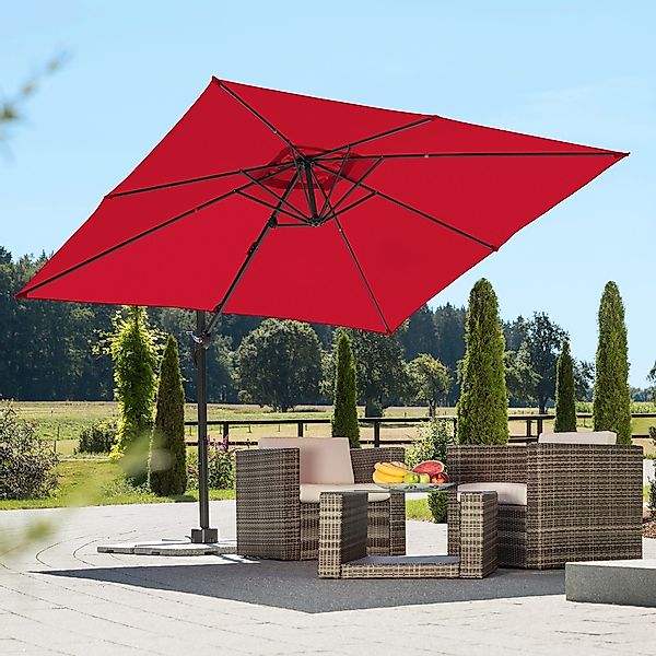 Schneider Ampelschirm 340 cmx 270 cm Rot mit Dreh- & Neigungsfunktion günstig online kaufen